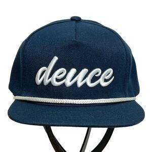 Deuce Golf Men's Signature Tour Performance Rope Hat Navy White NWOT